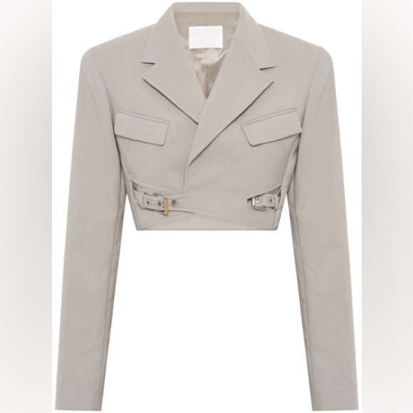 NEW Dion Lee Gray Interlock Cropped Blazer - Picture 1 of 3